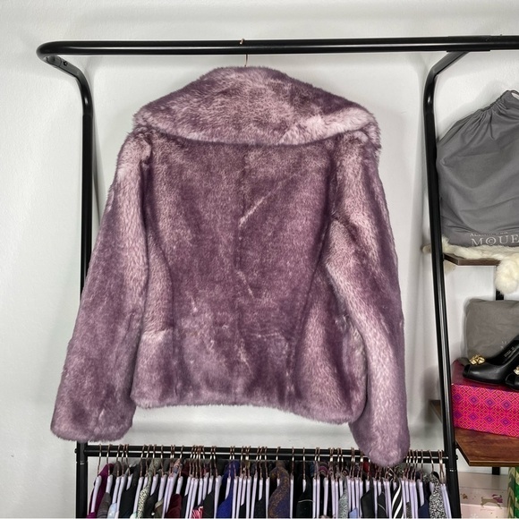 Libra Purple Faux Fox Fur Vintage Style Opera Coat - Picture 7 of 8